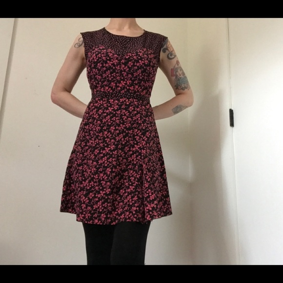 Reformed Pink & Black Floral Print Dress - Picture 7 of 13
